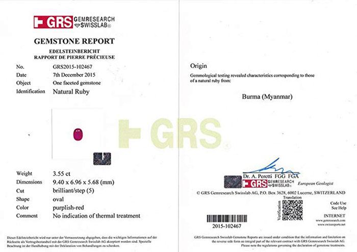 GRS Certificate Sample