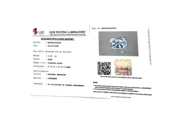 Blue Sapphire 3.90 Carat - 4.33 Ratti