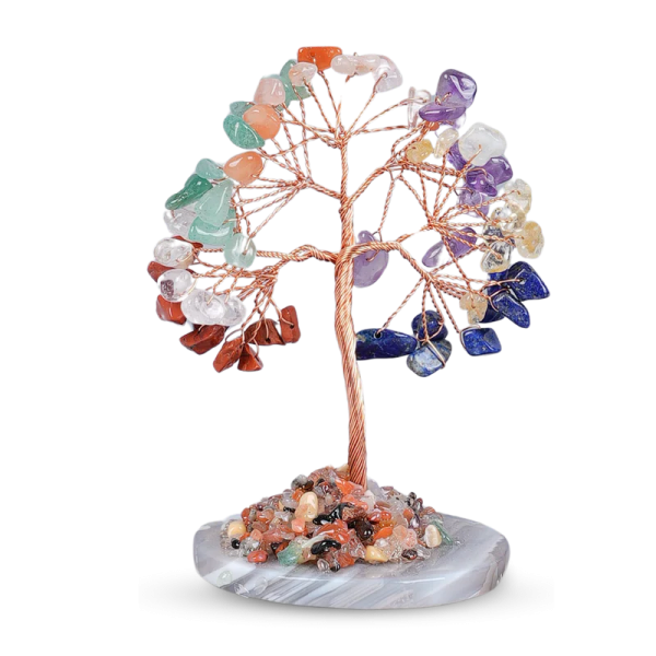 7 Chakra With Agate Plate Tree