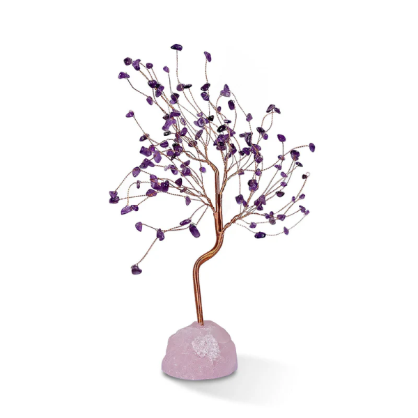 Amethyst With Raw Rose Quartz Large Tree