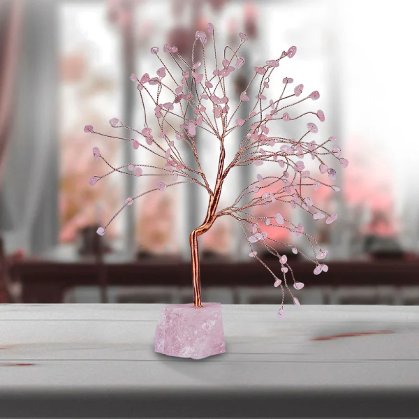 Rose Quartz With Raw Rose Quartz Large Tree