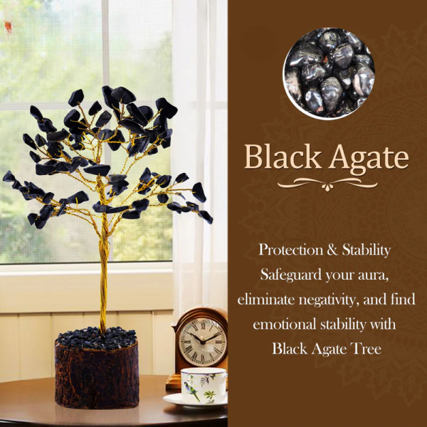 Small Black Agate Crystal Tree