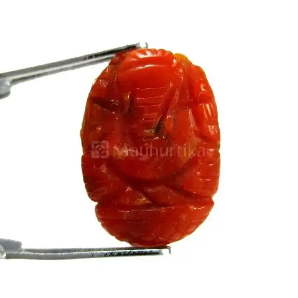 Natural Red Coral (Moonga) - 3.93 Carat
