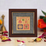 Sampoorna Laxmi Ganesh Yantra Set - 2D Pyrite Dust Frame