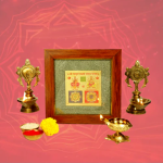 Sampoorna Laxmi Ganesh Yantra Set - 2D Pyrite Dust Frame