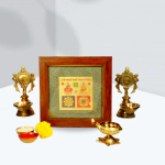 Sampoorna Laxmi Ganesh Yantra Set - 2D Pyrite Dust Frame