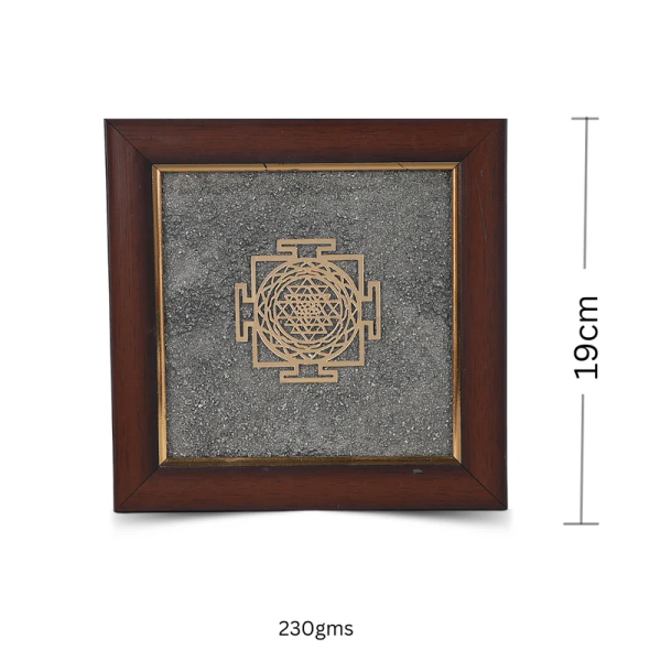 Shri Yantra Prosperity Yantra with Pyrite Dust Frame