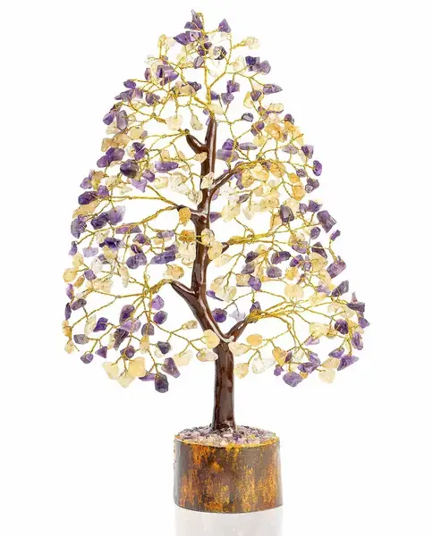 Amethyst & Citrine Crystal Tree of Life - Healing Gemstone Tree