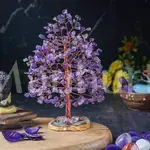 Amethyst Gemstone Money Tree (Agate Slice Base) - Prosperity Tree