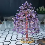 Amethyst Gemstone Money Tree (Agate Slice Base) - Prosperity Tree
