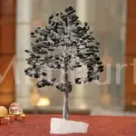 Black Tourmaline Gemstone Tree of Life (Quartz Base) - Spiritual Protection