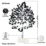Black Tourmaline Gemstone Tree of Life (Quartz Base) - Spiritual Protection