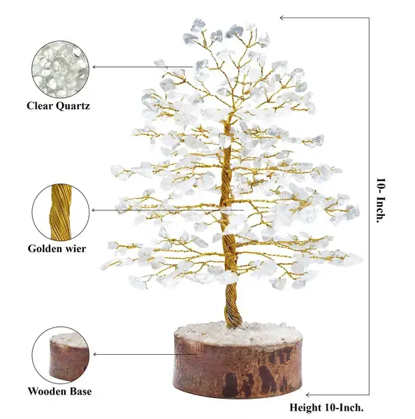 Clear Quartz Crystal Tree of Life - Healing Tree
