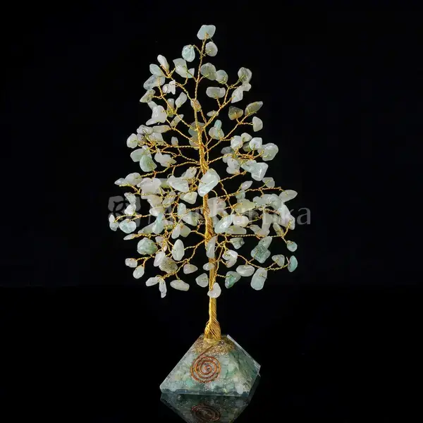 Green Aventurine Gemstone Tree (Orgone Pyramid Base) - Prosperity and Luck
