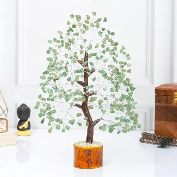 Green Jade Crystal Tree of Life - Healing Gem Tree