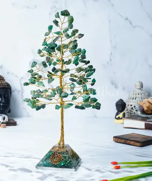 Green Jade Gemstone Tree of Life - Prosperity and Harmony