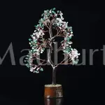 Green Onyx & Opalite Gemstone Crystal Tree of Life - Tranquil Energy Tree