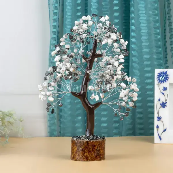 Hematite & Howlite Crystal Tree of Life - Healing Gemstone Tree