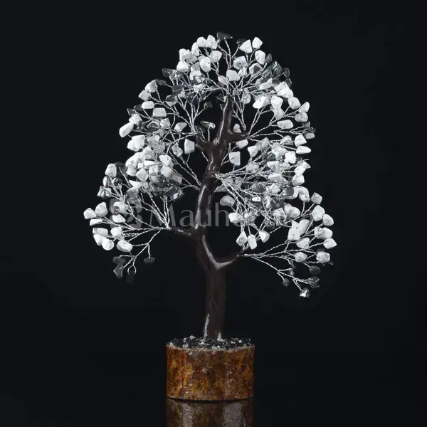 Hematite & Howlite Crystal Tree of Life - Healing Gemstone Tree