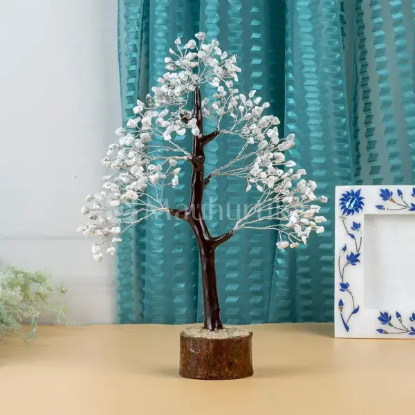 Howlite Crystal Tree of Life - Handmade Gemstone Tree - Tranquil Decor