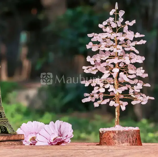 Rose Quartz Crystal Tree of Life - Healing Gemstone Tree
