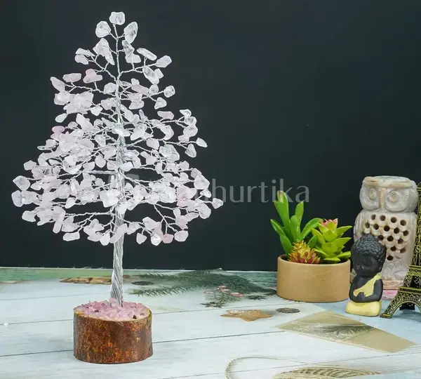 Rose Quartz Crystal Tree of Life - Healing Gemstone Tree