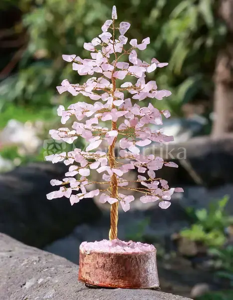Rose Quartz Crystal Tree of Life - Healing Gemstone Tree