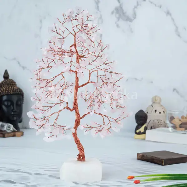 Rose Quartz Crystal Tree of Life - Healing Tree