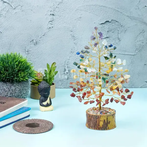 Seven Chakra Tree of Life - Crystal Tree - Positive Energy Enhancer