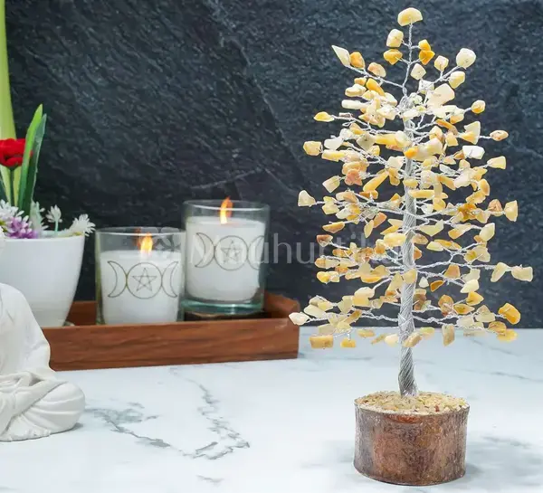 Yellow Aventurine Gemstone Tree of Life - Prosperity Tree
