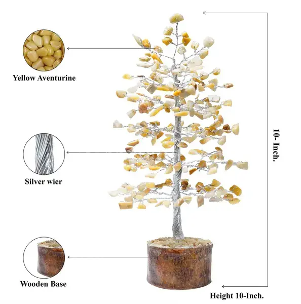 Yellow Aventurine Gemstone Tree of Life - Prosperity Tree