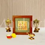 Shri Sampoorna Laxmi Ganesh Yantra Pyrite Dust Frame