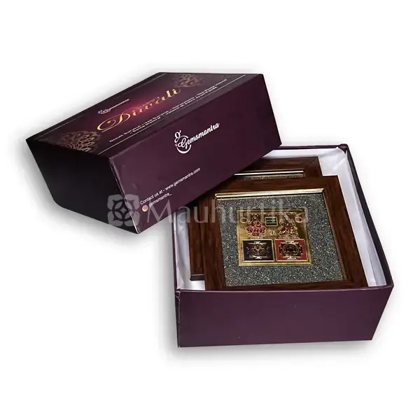Shri Sampoorna Laxmi Ganesh Yantra Pyrite Dust Frame