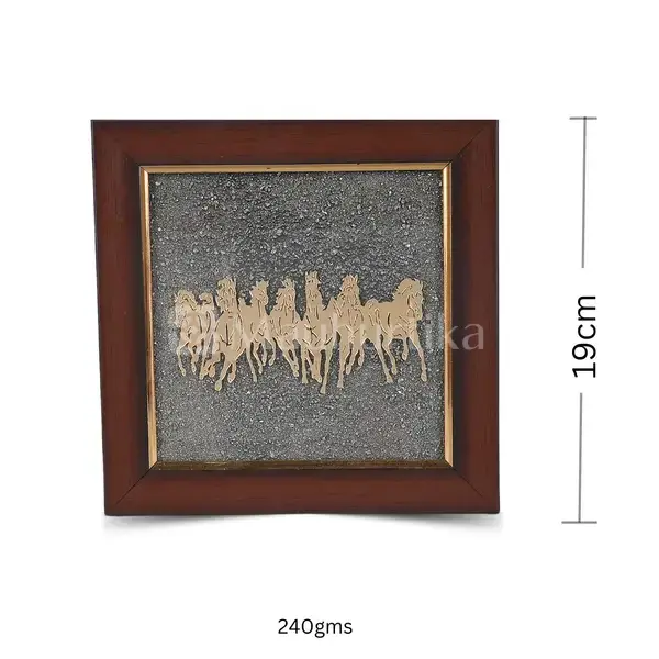 7 Horses Vastu Pyrite Dust Frame - Prosperity Yantra