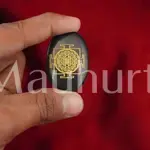 Black Agate Sri Yantra Coin - Wealth Enhancer