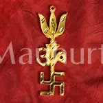 Brass Tri-shakti Yantra (Swastik Om Trishul Symbol) - Pair - Spiritual Protection
