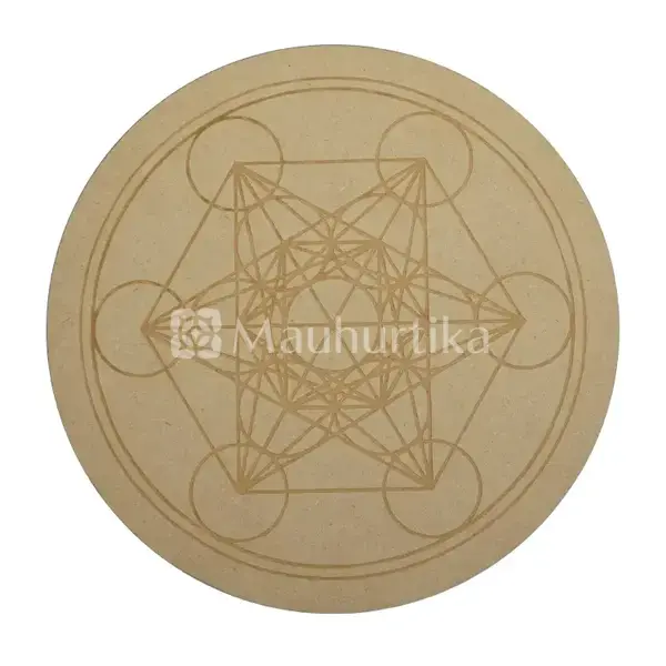 Sacred Geometry Boho Feminine Divinity Magos Circle Crystal Grid Plate - Spiritual Decor