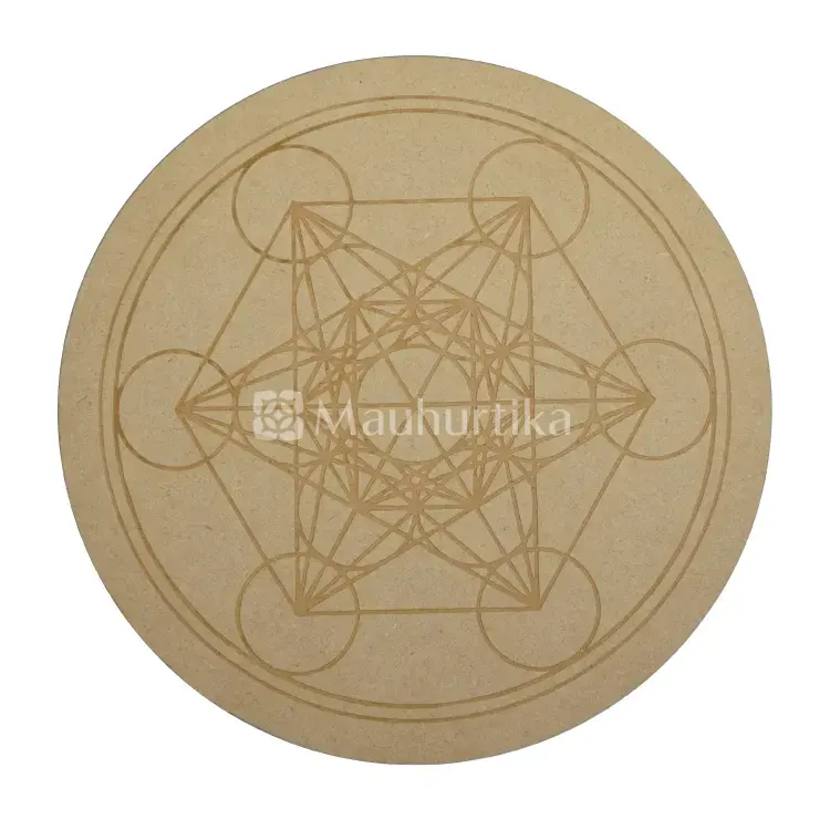 Sacred Geometry Boho Feminine Divinity Magos Circle Crystal Grid Plate - Spiritual Decor