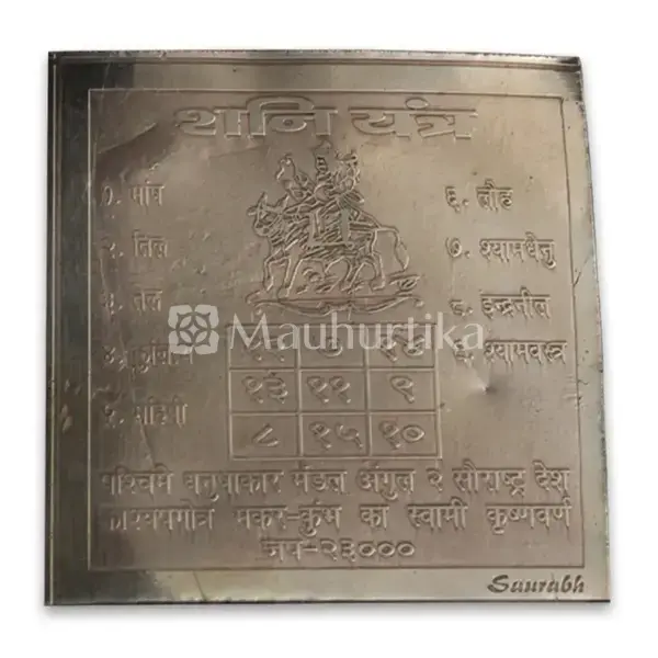 Shani Yantra (4.5 x 4cm approx) - Spiritual Protection Yantra