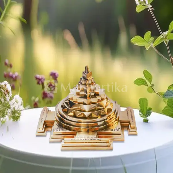 2D Yantra - Frame of Four - Shree Sampoorna Laxmi Ganesh Yantra - Pyrite Dust frame - Prosperity & Success