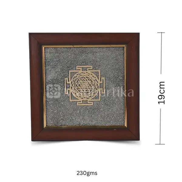 Shri Yantra Pyrite Dust Frame - Prosperity and Harmony