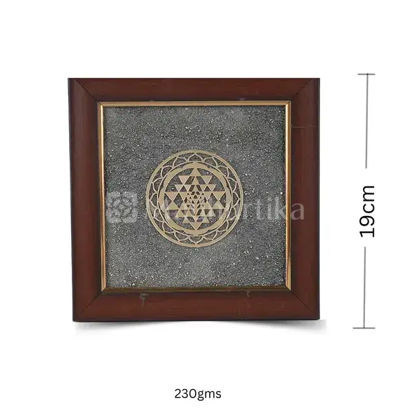 Shriparni Shri Yantra Pyrite Dust Frame - Prosperity Enhancer