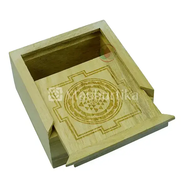 Sri Yantra Sacred Geometry Wooden Box - Spiritual Wealth Box